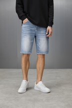 Carpenter Jeansshorts - Gewaschenes Blau