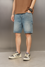 Pantaloncini di jeans Carpenter - Blu lavato