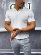 Polo Col Cubain - Blanc