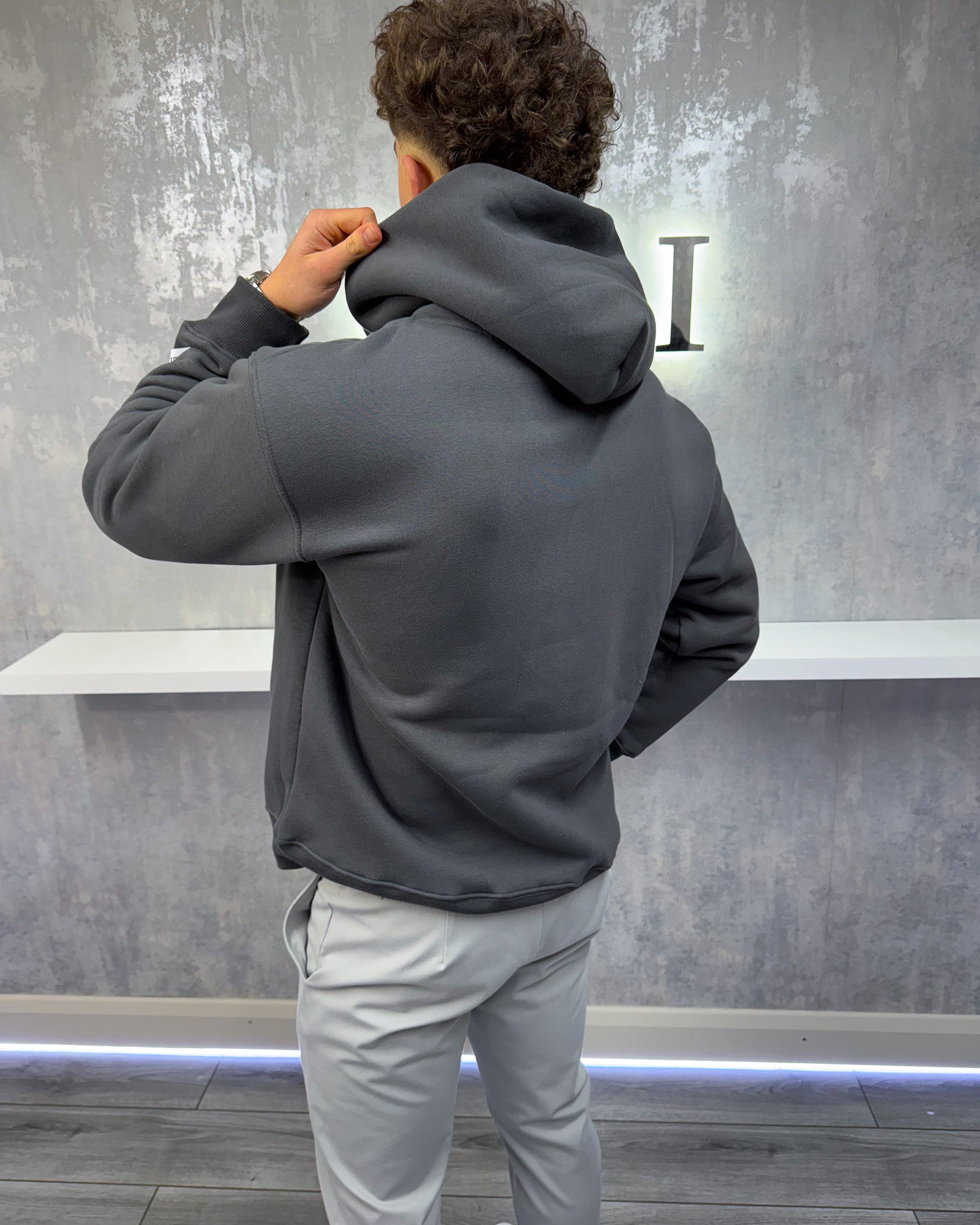 Felpa di oversize essenziale di grandi dimensioni - grigio