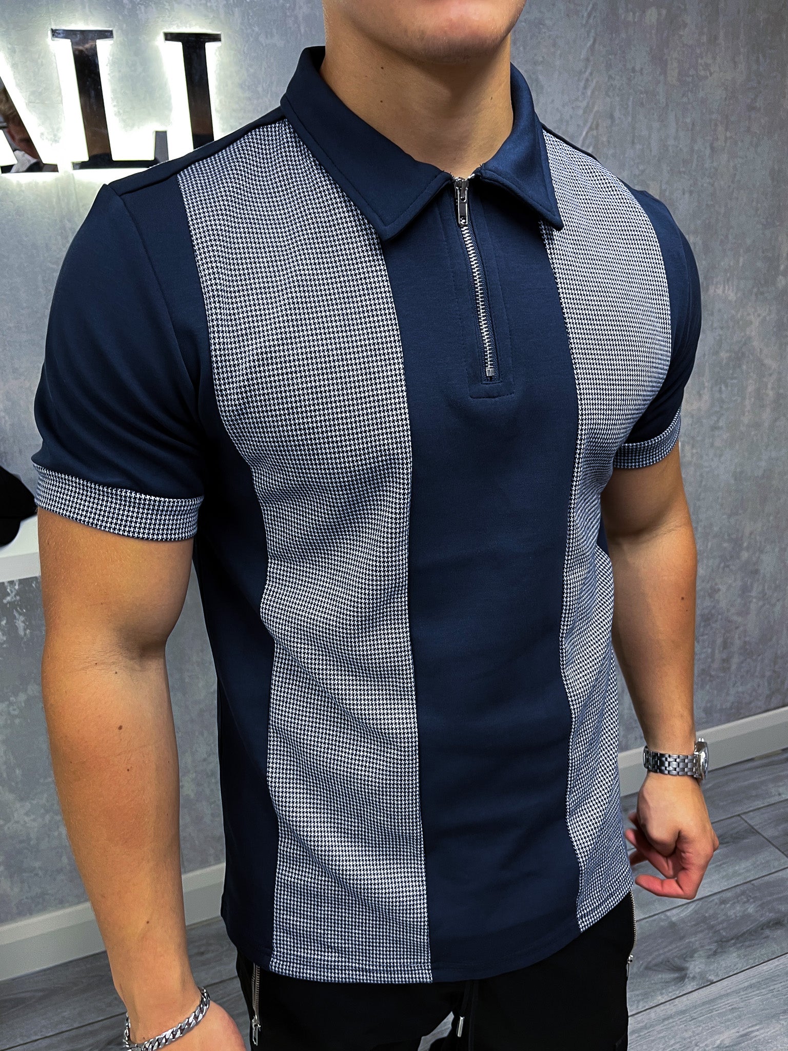 Oxford-polo - marineblauw