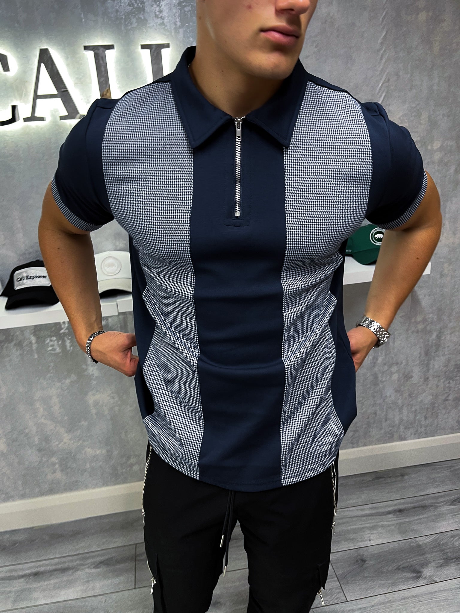Oxford-polo - marineblauw