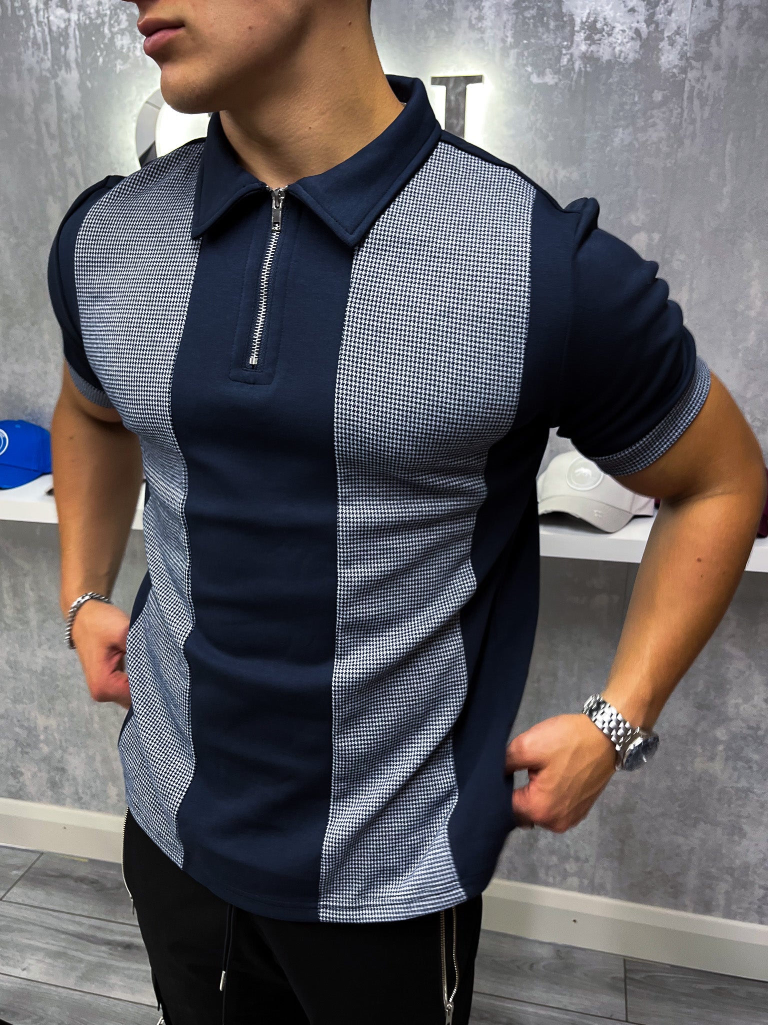 Oxford-polo - marineblauw