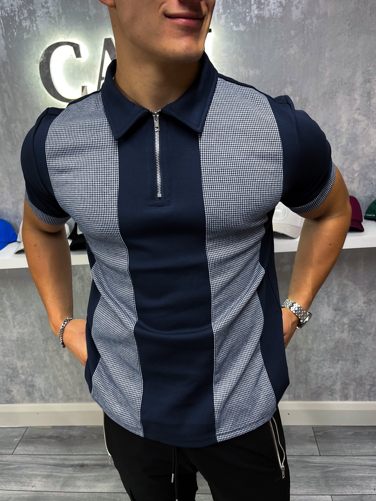 Oxford-polo - marineblauw