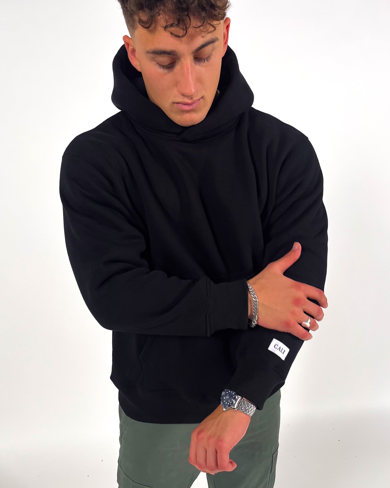 Felpa con cappuccio Cali di grandi dimensioni - Black