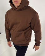 Felpa con cappuccio Cali oversize essenziale - Brown