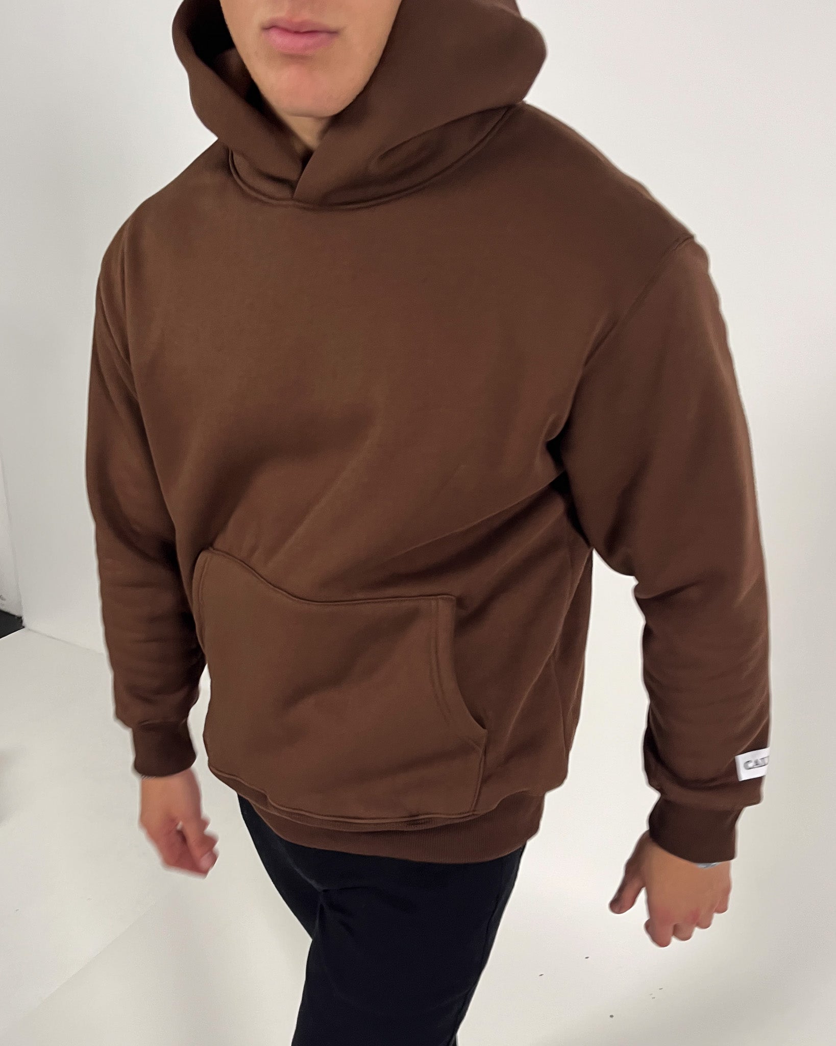 Felpa con cappuccio Cali oversize essenziale - Brown