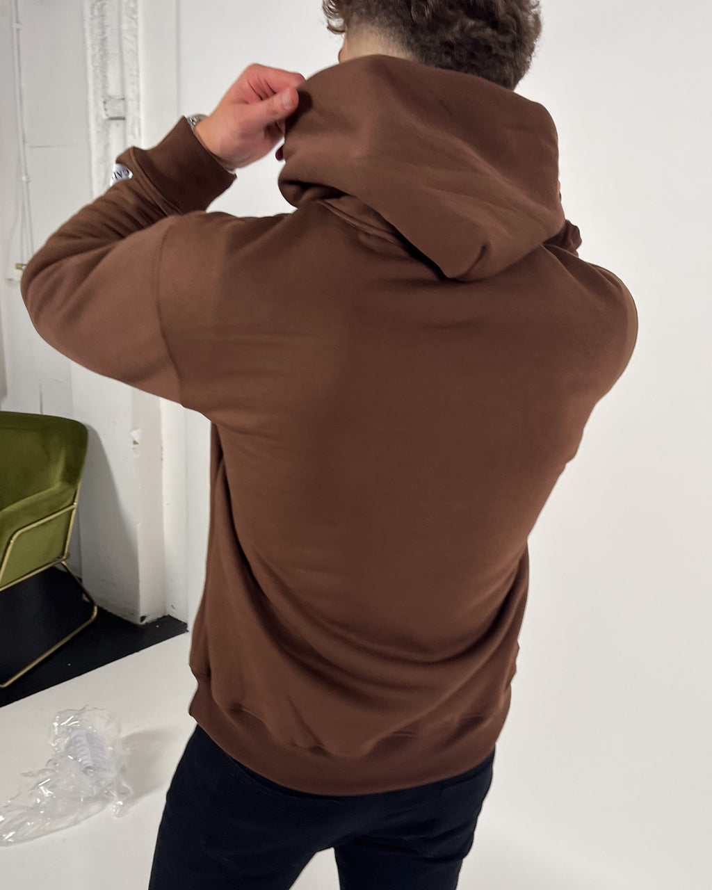 Felpa con cappuccio Cali oversize essenziale - Brown
