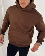 Felpa con cappuccio Cali oversize essenziale - Brown
