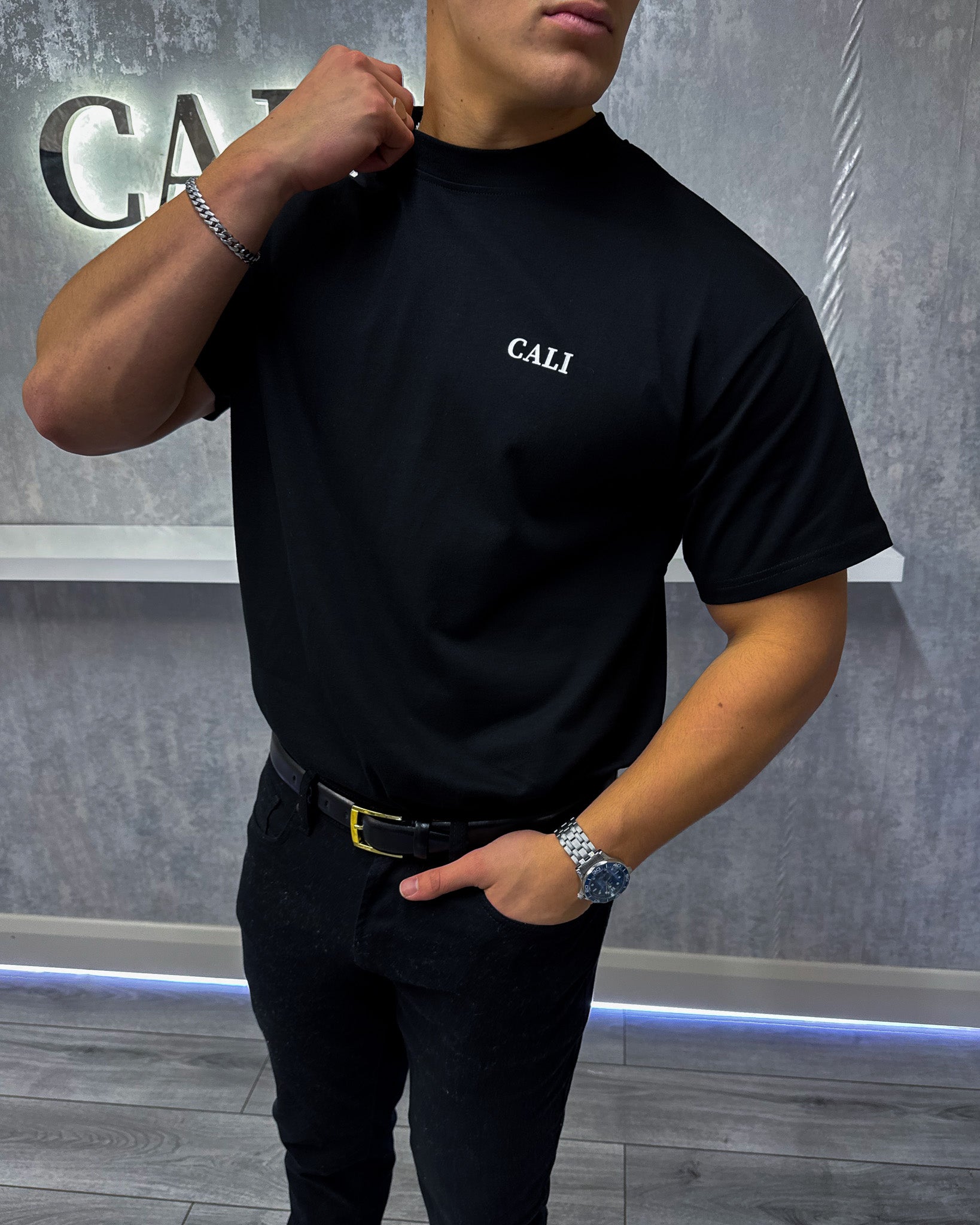 T-shirt met grote print (beperkte editie) - Zwart