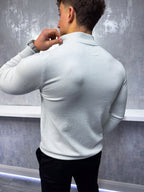 Costello - Maglione con mezza zip - Grigio chiaro