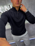 The Costello - Sudadera con media cremallera - Gris claro