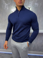 De Costello - Trui met halve rits - Marine