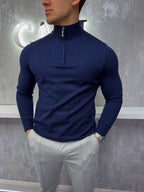 De Costello - Trui met halve rits - Marine