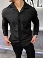 Camisa de Lino - Negra