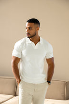 Polo Col Cubain - Blanc