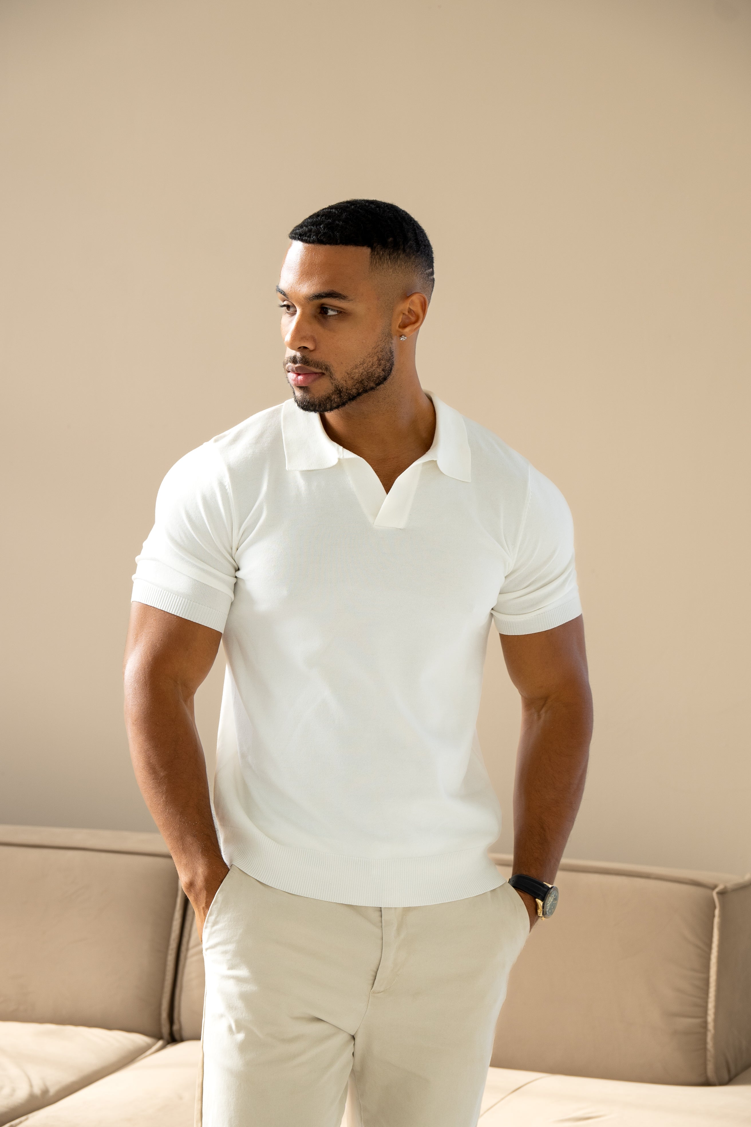 Polo Col Cubain - Blanc