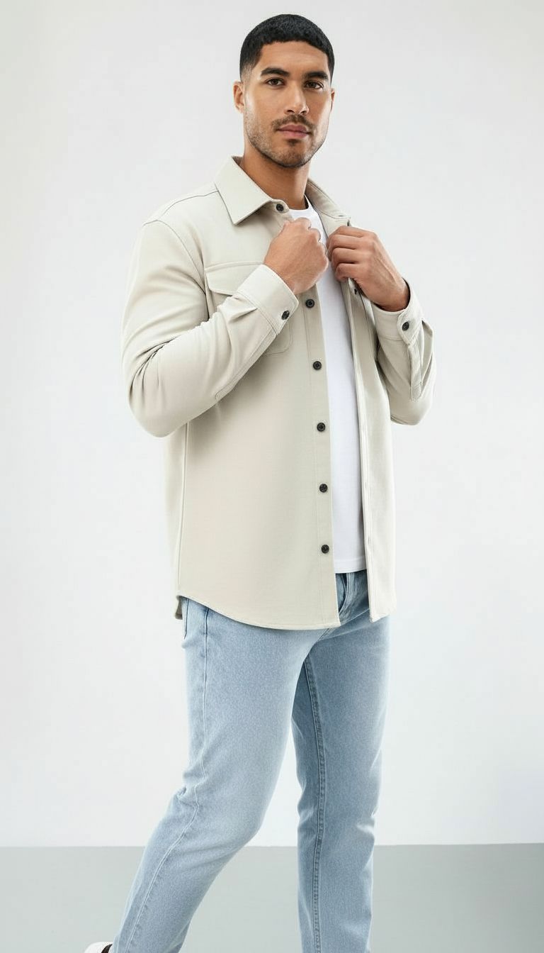 Callum | Mens Cotton Overshirt - Regular fit