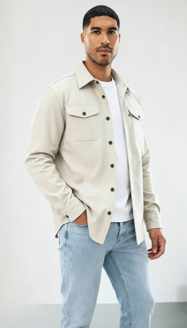 Callum | Mens Cotton Overshirt - Regular fit