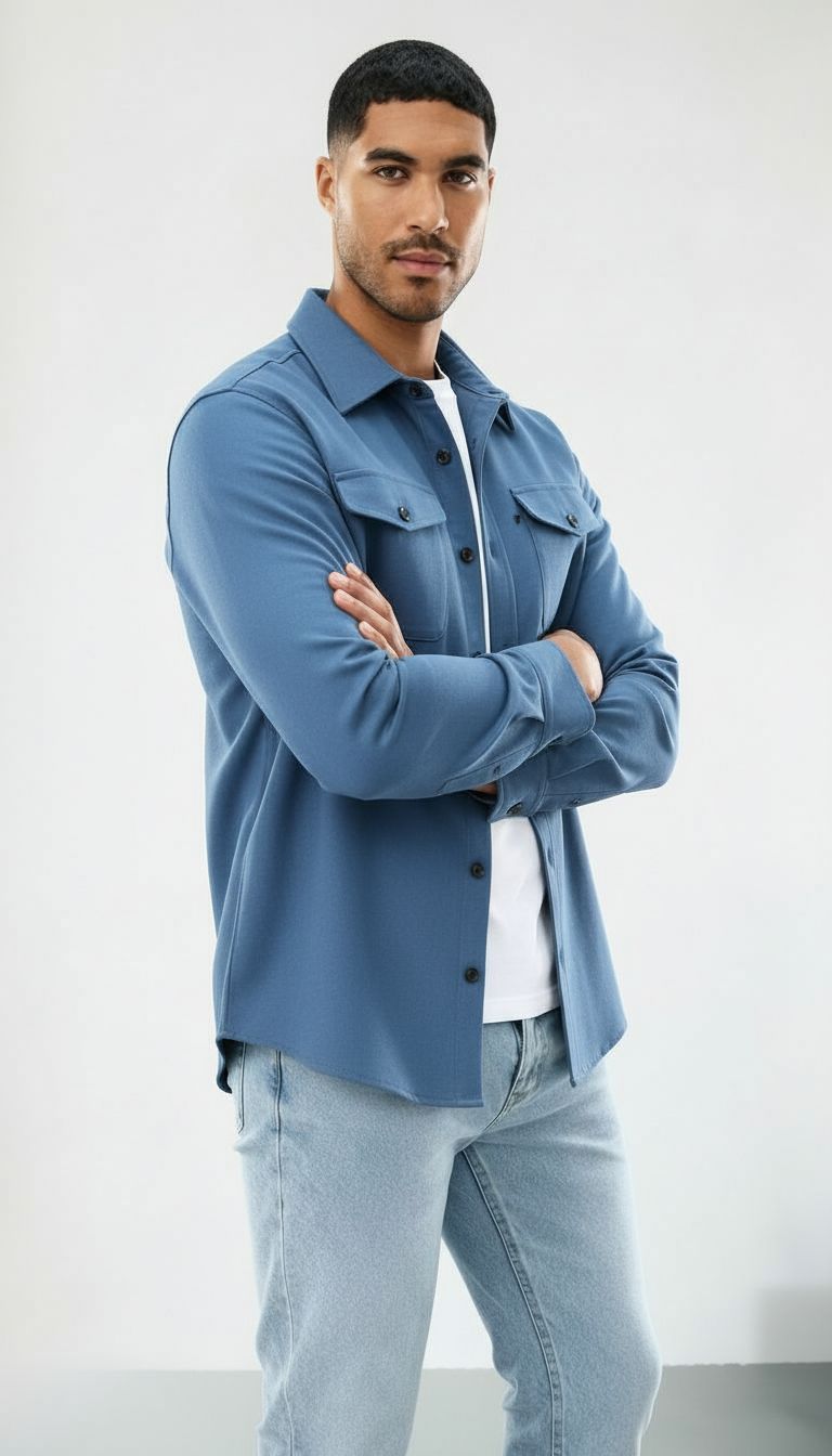Callum | Mens Cotton Overshirt - Regular fit