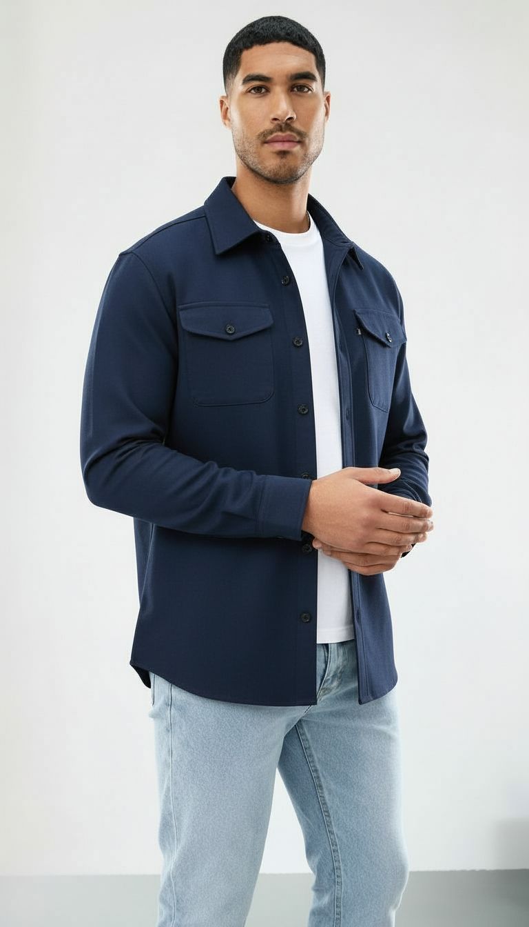 Callum | Mens Cotton Overshirt - Regular fit