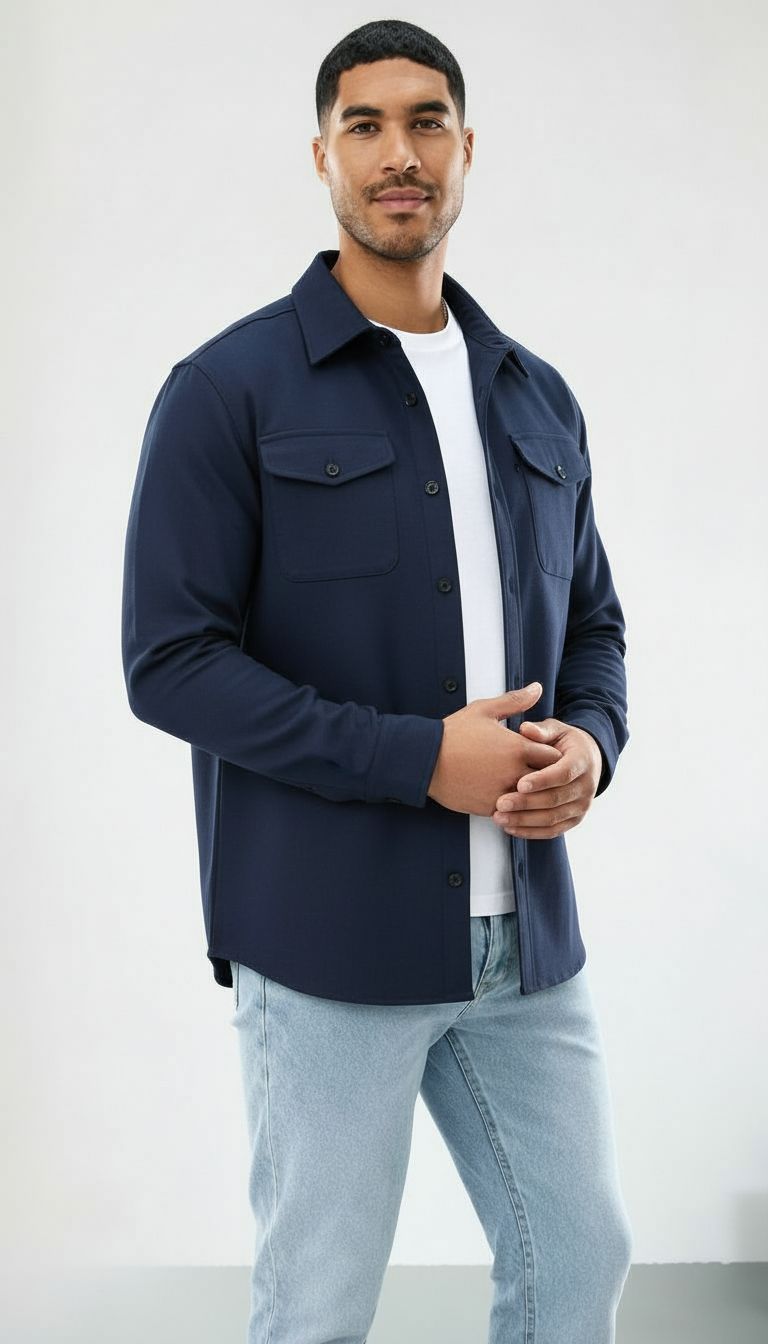 Callum | Mens Cotton Overshirt - Regular fit