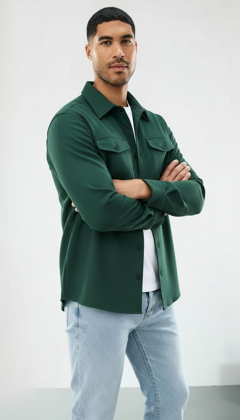 Callum | Mens Cotton Overshirt - Regular fit