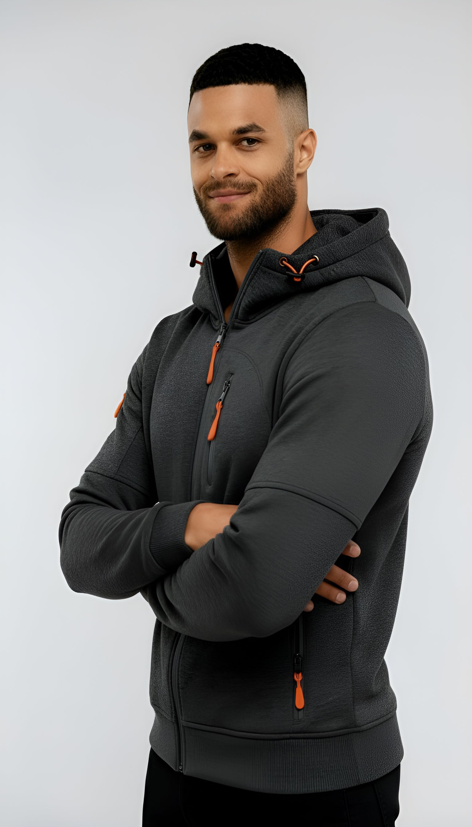 Giacca casual da uomo con cappuccio - Giacca a vento leggera con zip per la primavera e l'autunno all'aperto