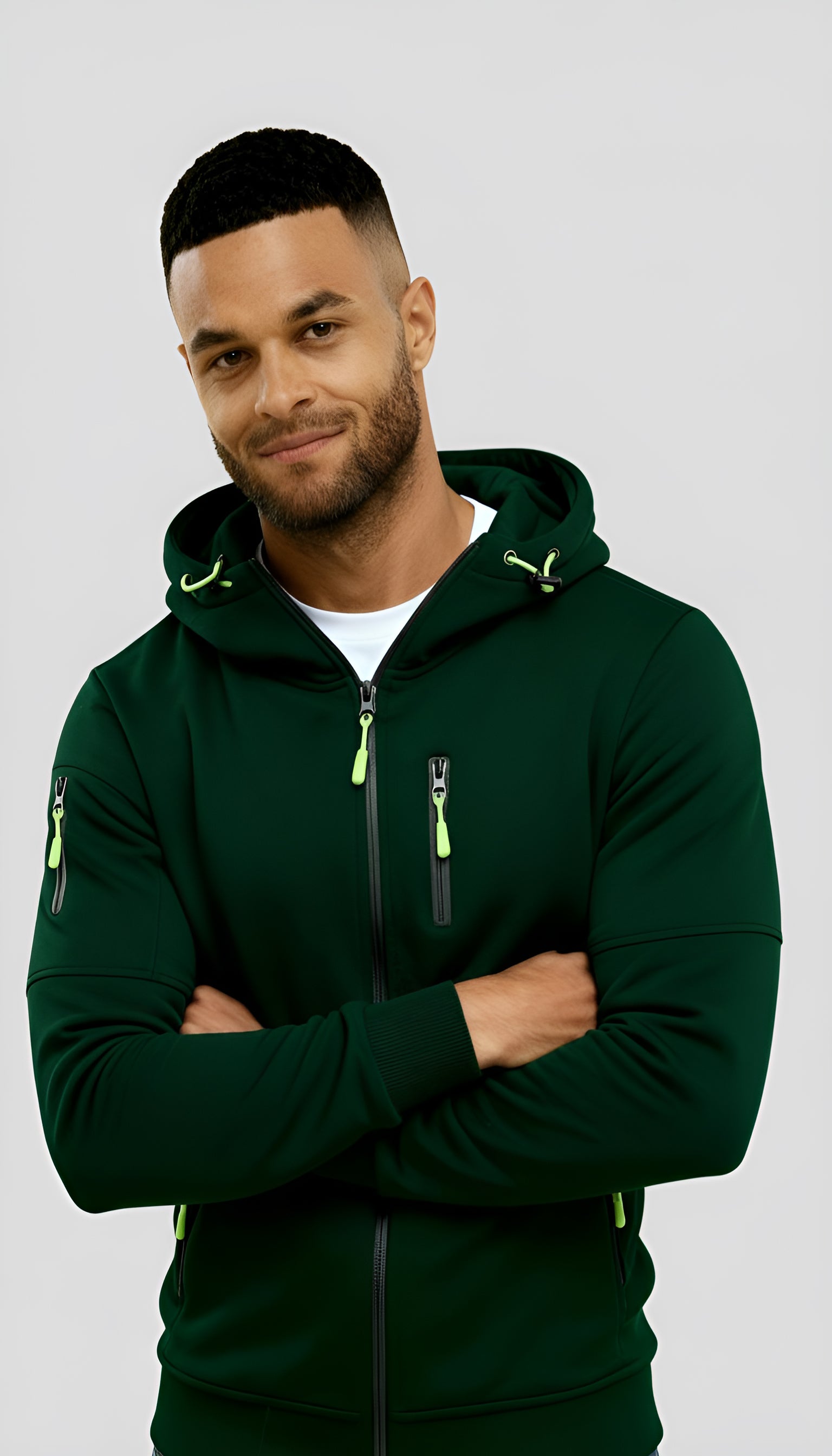 Giacca casual da uomo con cappuccio - Giacca a vento leggera con zip per la primavera e l'autunno all'aperto