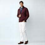 Men's Knitted Zip-Up Cardigan – Cotton Blend Sweater with Collar & Pockets for Spring, Autumn & Winter
