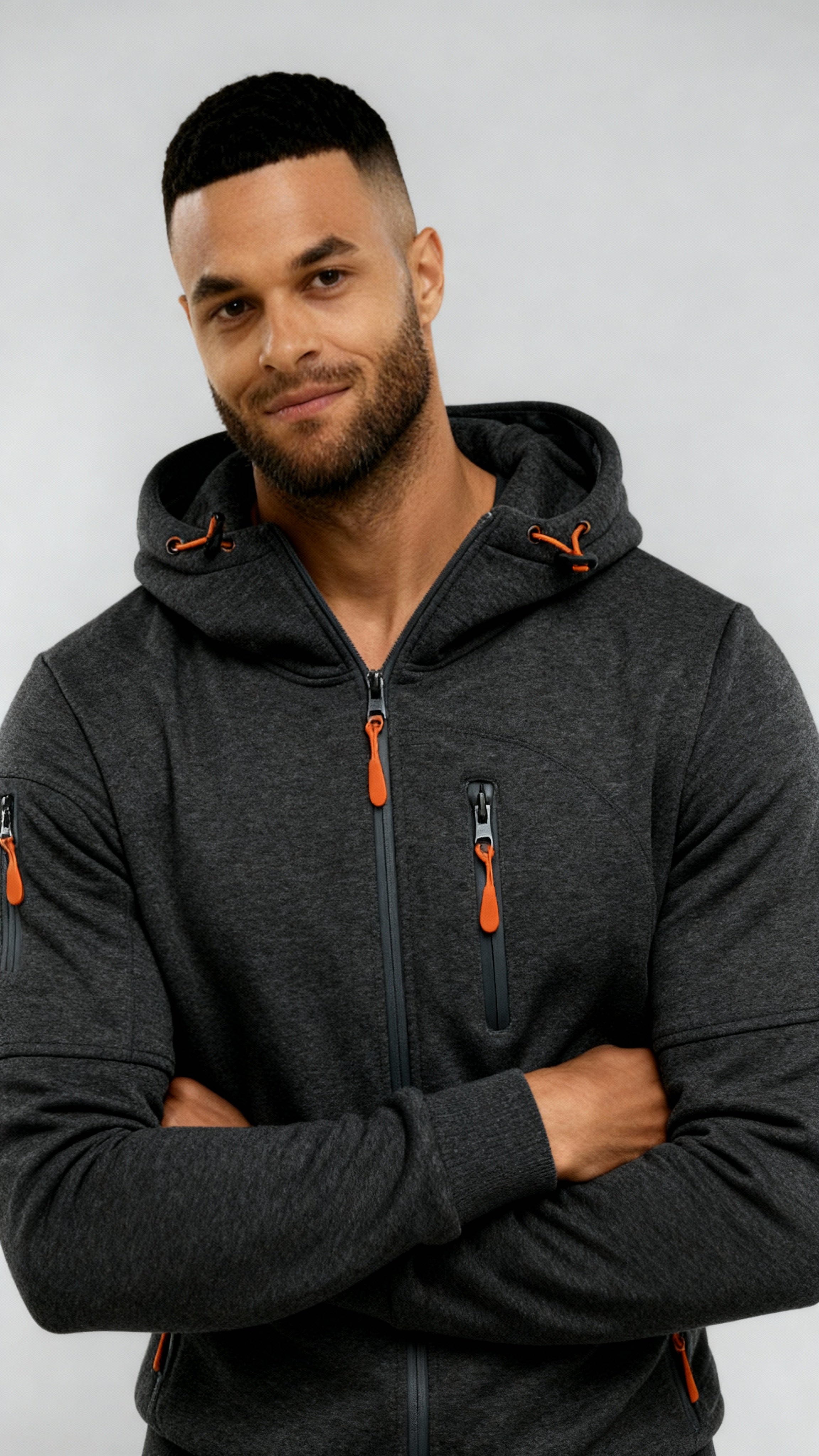 Giacca casual da uomo con cappuccio - Giacca a vento leggera con zip per la primavera e l'autunno all'aperto