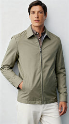 Men’s Harrington Jacket – Classic Zip-Up with Checked Lining & Timeless Collar