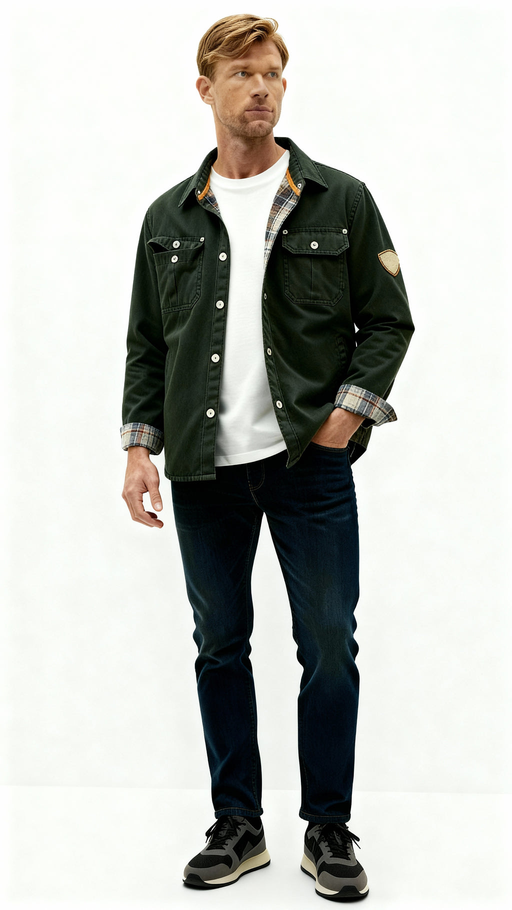 Heren Trucker Shacket - Casual Overshirt Jacket van gewaxt katoen voor alledaags & outdoorgebruik