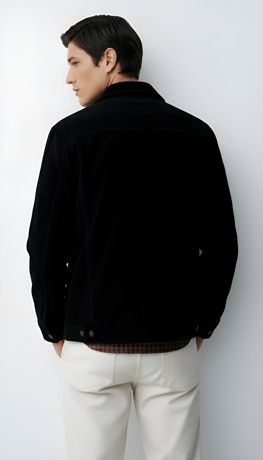 Herenjas met knoopsluiting, overhemdkraag en borstzakken - Casual lichtgewicht overhemd