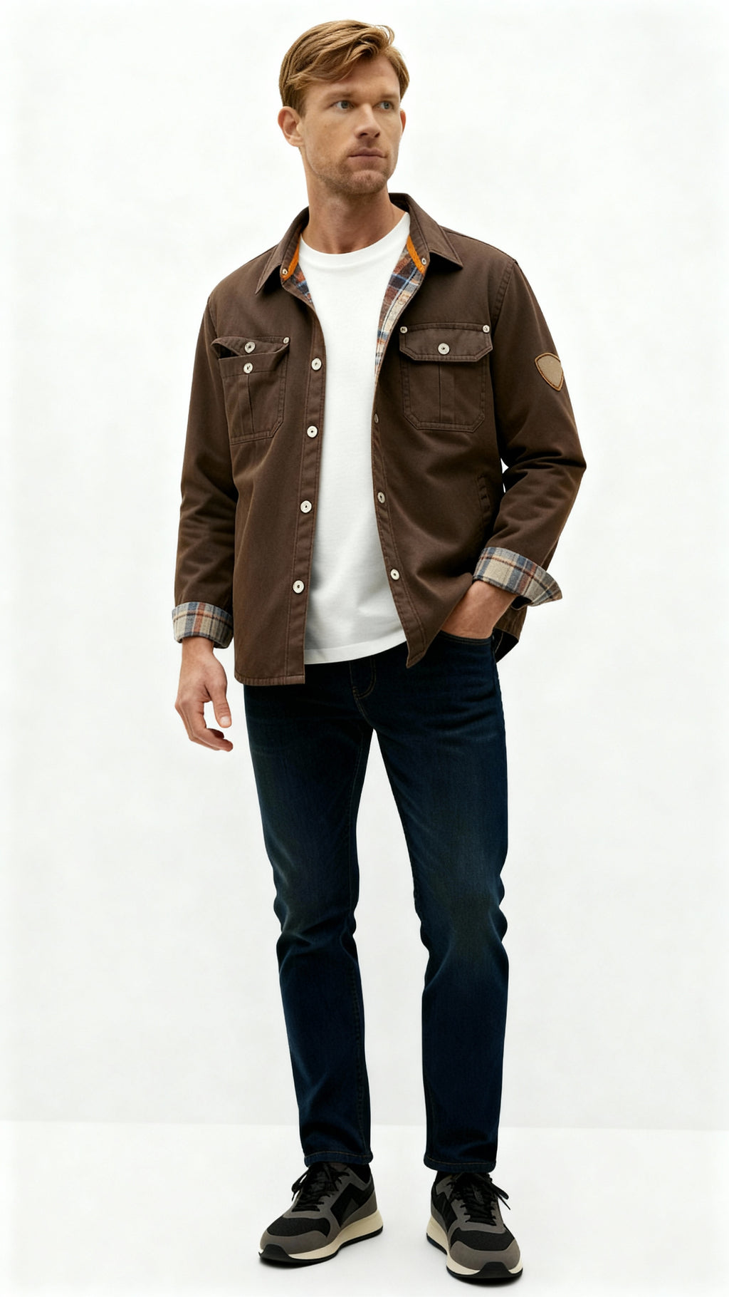 Heren Trucker Shacket - Casual Overshirt Jacket van gewaxt katoen voor alledaags & outdoorgebruik