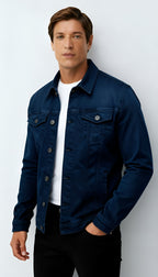 Truckerjack voor heren - Klassieke denim stijl met knoopsluiting en borstzakken voor casual en smart-casual kleding