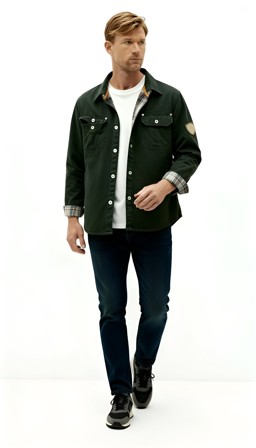 Heren Trucker Shacket - Casual Overshirt Jacket van gewaxt katoen voor alledaags & outdoorgebruik