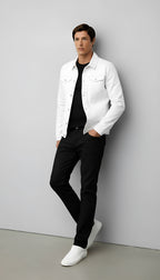 Truckerjack voor heren - Klassieke denim stijl met knoopsluiting en borstzakken voor casual en smart-casual kleding