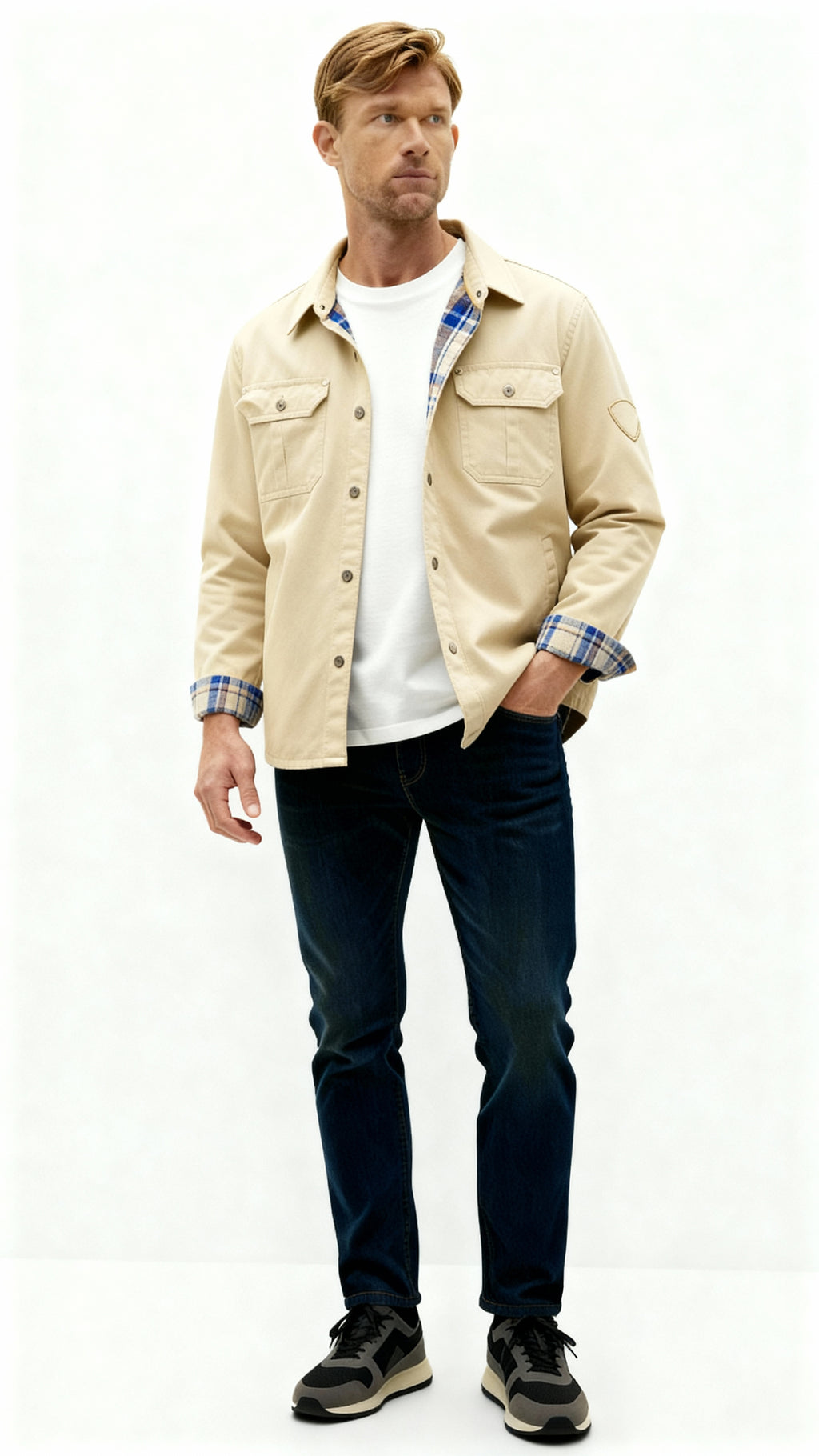 Heren Trucker Shacket - Casual Overshirt Jacket van gewaxt katoen voor alledaags & outdoorgebruik