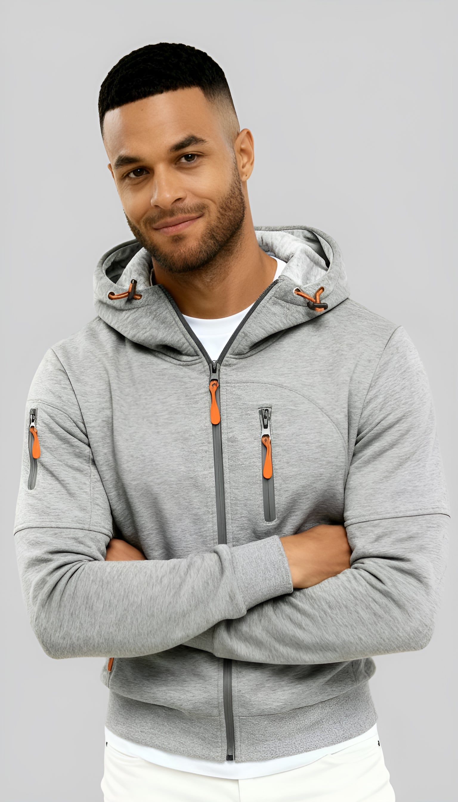 Giacca casual da uomo con cappuccio - Giacca a vento leggera con zip per la primavera e l'autunno all'aperto