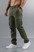 Wide fit cargo pants with side pockets