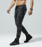 Pantaloni cargo mimetici da uomo - Pantaloni da combattimento con coulisse in vita e polsino elastico