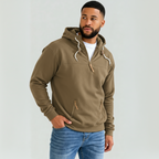 Men’s Half-Zip Hoodie - Adjustable Drawstring Hood & Comfortable Streamlined Fit