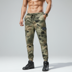 Pantaloni cargo mimetici da uomo - Pantaloni da combattimento con coulisse in vita e polsino elastico